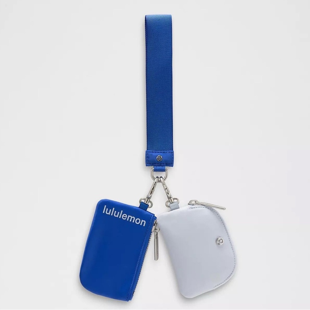 Lululemon Blue and White Dual Pouch Wristlet